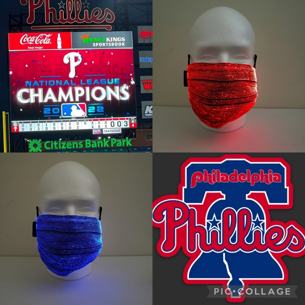 Philadelphia Phillies Fashion LED ADULTS AND KIDS FACE MASK (2 Masks)